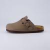 imageCUSHIONAIRE Kids Hana Cork footbed clog with Genuine Leather upper Faux Fur lining and ComfortBrown Nubuck