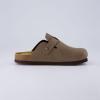 imageCUSHIONAIRE Kids Hana Cork footbed clog with Genuine Leather upper Faux Fur lining and ComfortBrown Nubuck