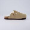 imageCUSHIONAIRE Kids Hana Cork footbed clog with Genuine Leather upper Faux Fur lining and ComfortTaupe