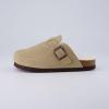 imageCUSHIONAIRE Kids Hana Cork footbed clog with Genuine Leather upper Faux Fur lining and ComfortTaupe