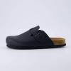 imageCUSHIONAIRE Mens Haze Genuine Suede Faux Fur Cork Footbed Clog with ComfortBlack Nappa