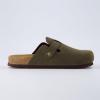 imageCUSHIONAIRE Mens Haze Genuine Suede Faux Fur Cork Footbed Clog with ComfortOlive Nubuck