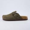 imageCUSHIONAIRE Mens Haze Genuine Suede Faux Fur Cork Footbed Clog with ComfortOlive Nubuck