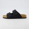 imageCUSHIONAIRE Mens Lane Cork footbed Sandal with Adjustable Buckle Straps ComfortBlack Nappa