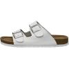 imageCUSHIONAIRE Mens Lane Cork footbed Sandal with Adjustable Buckle Straps ComfortWhite Nappa