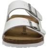 imageCUSHIONAIRE Mens Lane Cork footbed Sandal with Adjustable Buckle Straps ComfortWhite Nappa