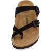imageCUSHIONAIRE Womens Luna Cork Footbed Sandal With ComfortBlack Vegan Suede