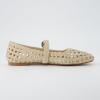 imageCUSHIONAIRE Womens Weston Woven Mary Jane Flat Memory Foam Wide Widths AvailableWheat Woven