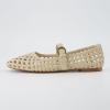 imageCUSHIONAIRE Womens Weston Woven Mary Jane Flat Memory Foam Wide Widths AvailableWheat Woven