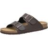 imageCUSHIONAIRE Mens Lane Cork footbed Sandal with Adjustable Buckle Straps ComfortBrown Nappa