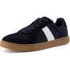 imageCUSHIONAIRE Mens Troy lace up Sneaker with Comfort FoamBlackWhite