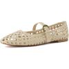 imageCUSHIONAIRE Womens Weston Woven Mary Jane Flat Memory Foam Wide Widths AvailableWheat Woven