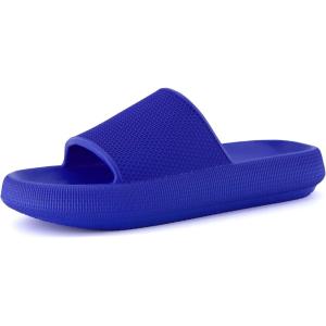 imageCUSHIONAIRE Mens Feather cloud recovery pool slide with ComfortCobalt Blue