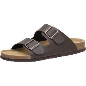 imageCUSHIONAIRE Mens Lane Cork footbed Sandal with Adjustable Buckle Straps ComfortBrown Nappa