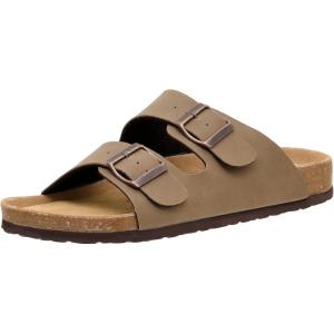 imageCUSHIONAIRE Mens Lane Cork footbed Sandal with Adjustable Buckle Straps ComfortBrown Nubuck