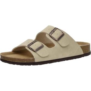 imageCUSHIONAIRE Mens Lane Cork footbed Sandal with Adjustable Buckle Straps ComfortStone Nubuck