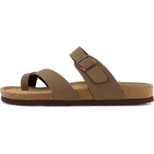 imageCUSHIONAIRE Mens LunaM Cork footbed Sandal with ComfortBrown Nubuck