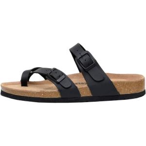 imageCUSHIONAIRE Womens Luna Cork Footbed Sandal With ComfortBlack Nappa