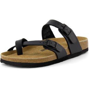 imageCUSHIONAIRE Womens Luna Cork Footbed Sandal With ComfortBlack Oily