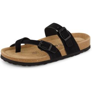 imageCUSHIONAIRE Womens Luna Cork Footbed Sandal With ComfortBlack Vegan Suede
