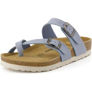 imageCUSHIONAIRE Womens Luna Cork Footbed Sandal With ComfortBlue Vegan Suede
