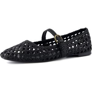 imageCUSHIONAIRE Womens Weston Woven Mary Jane Flat Memory Foam Wide Widths AvailableBlack Woven