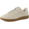 imageCUSHIONAIRE Belinda Womens Lace Detail Casual Sneakers  Elegant Ribbon LaceUp Shoes with Memory FoamIvory Vegan Suede