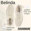 imageCUSHIONAIRE Belinda Womens Lace Detail Casual Sneakers  Elegant Ribbon LaceUp Shoes with Memory FoamIvory Vegan Suede