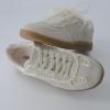 imageCUSHIONAIRE Belinda Womens Lace Detail Casual Sneakers  Elegant Ribbon LaceUp Shoes with Memory FoamIvory Vegan Suede