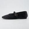 imageCUSHIONAIRE Womens Bistro Woven Mary Jane Flat Memory Foam Wide Widths AvailableWoven Black