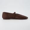 imageCUSHIONAIRE Womens Bistro Woven Mary Jane Flat Memory Foam Wide Widths AvailableWoven Brown