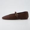 imageCUSHIONAIRE Womens Bistro Woven Mary Jane Flat Memory Foam Wide Widths AvailableWoven Brown