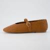 imageCUSHIONAIRE Womens Bistro Woven Mary Jane Flat Memory Foam Wide Widths AvailableWoven Cognac