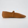 imageCUSHIONAIRE Womens Bistro Woven Mary Jane Flat Memory Foam Wide Widths AvailableWoven Cognac