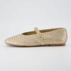 imageCUSHIONAIRE Womens Bistro Woven Mary Jane Flat Memory Foam Wide Widths AvailableWoven Gold