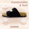 imageCUSHIONAIRE Womens Lane Cork Footbed Sandal With ComfortBlack Vegan Suede