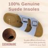 imageCUSHIONAIRE Womens Lane Cork Footbed Sandal With ComfortLt Blue Vegan Suede