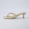 imageCUSHIONAIRE Womens Miami Kitten heel thong sandals Memory Foam Wide Widths AvailableMetallic Gold
