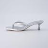 imageCUSHIONAIRE Womens Miami Kitten heel thong sandals Memory Foam Wide Widths AvailableMetallic Silver