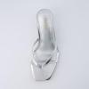 imageCUSHIONAIRE Womens Miami Kitten heel thong sandals Memory Foam Wide Widths AvailableMetallic Silver