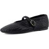 imageCUSHIONAIRE Womens Bistro Woven Mary Jane Flat Memory Foam Wide Widths AvailableWoven Black