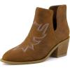 imageCUSHIONAIRE Womens Rustler Western bootie Memory Foam Wide Widths AvailableBrown