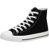 imageCUSHIONAIRE Womens Vance high top Canvas Sneaker Memory FoamBlackWhite Zipper