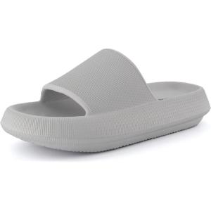 imageCUSHIONAIRE Womens Feather Cloud Recovery Slide Sandals with ComfortLt Grey