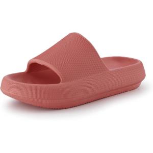 imageCUSHIONAIRE Womens Feather Cloud Recovery Slide Sandals with ComfortSalmon