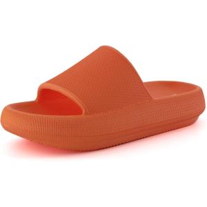 imageCUSHIONAIRE Womens Feather Cloud Recovery Slide Sandals with ComfortTangerine