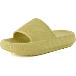 imageCUSHIONAIRE Womens Feather Cloud Recovery Slide Sandals with ComfortYellow