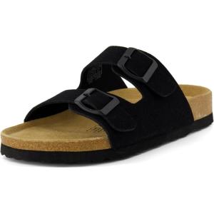 imageCUSHIONAIRE Womens Lane Cork Footbed Sandal With ComfortBlack Vegan Suede