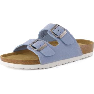 imageCUSHIONAIRE Womens Lane Cork Footbed Sandal With ComfortLt Blue Vegan Suede