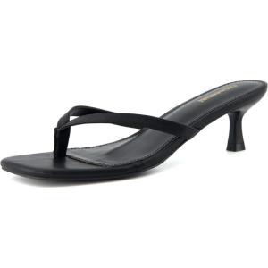 imageCUSHIONAIRE Womens Miami Kitten heel thong sandals Memory Foam Wide Widths AvailableEbony